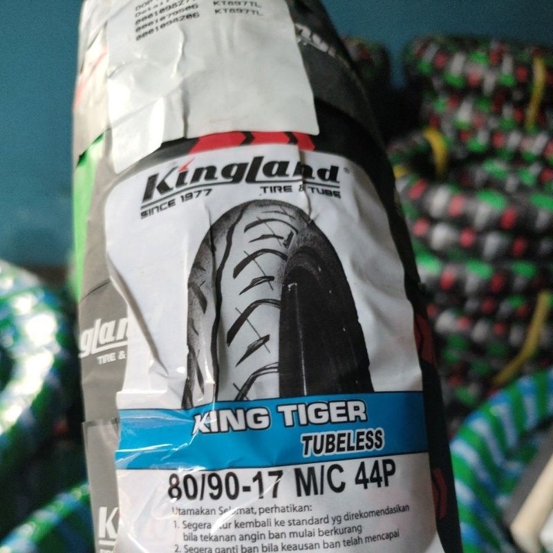 ban kingland 80/90 ring 17  ( KING TIGER ) TUBELESS