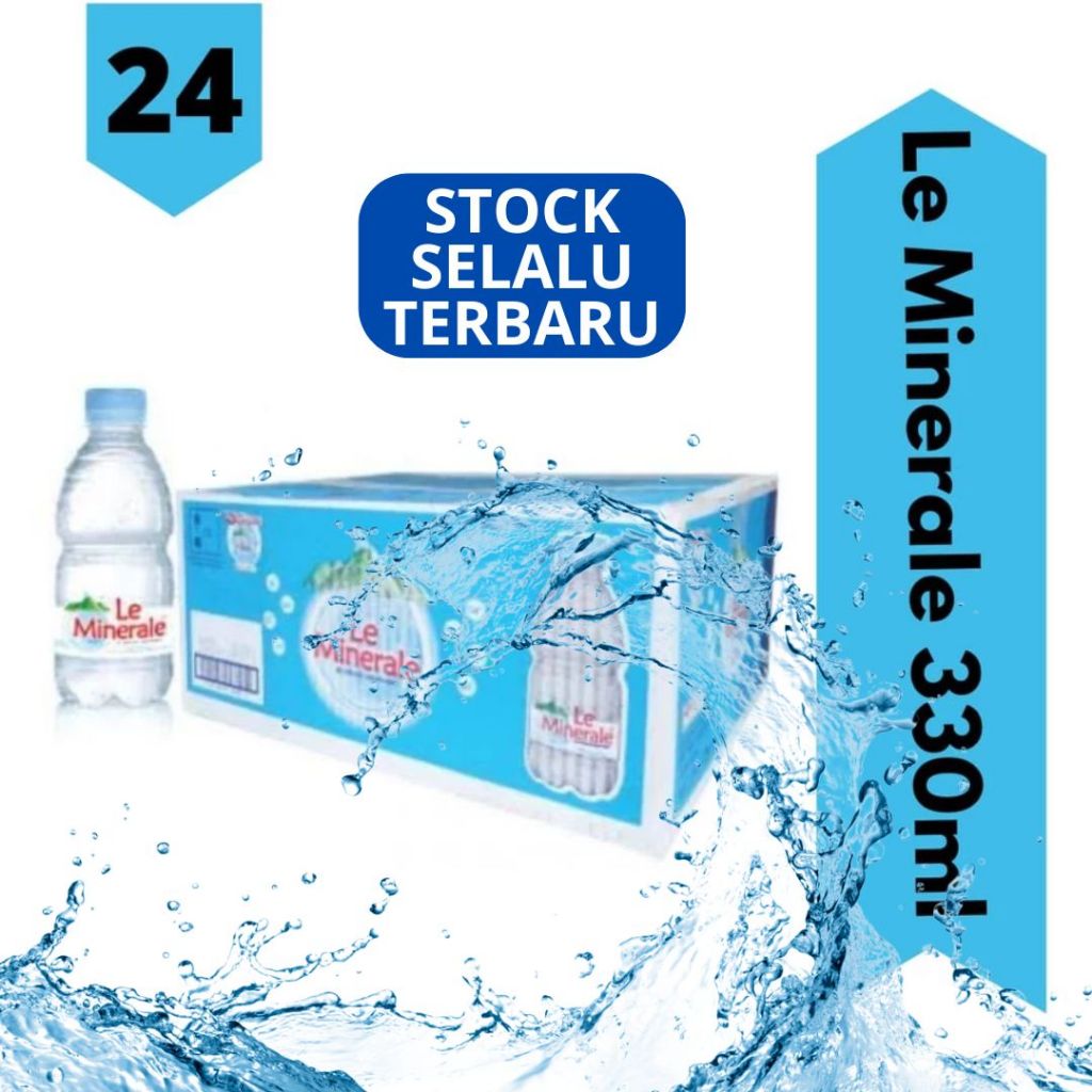 

Air Mineral LE MINERALE LEMINERAL 330 ML Isi 24 Botol PER DUS PER KARTON