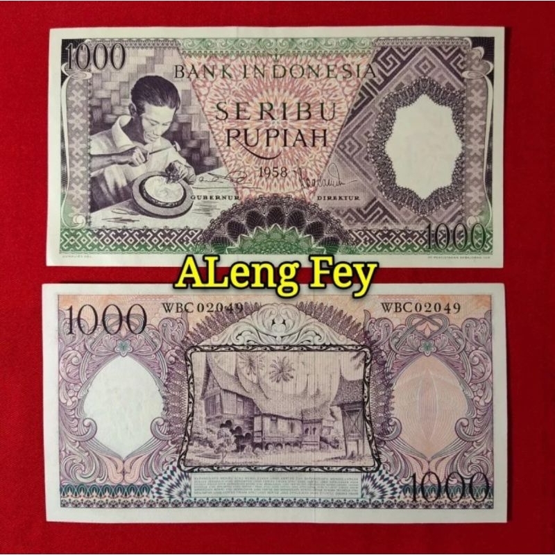 uang kuno Seri Pekerja 1000 Rupiah 1958