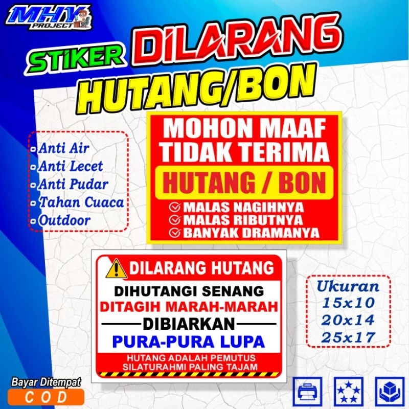 

Stiker tidak menerima hutang/stiker dilarang hutang/stiker tidak menerima hutang#tidak.melayani bon