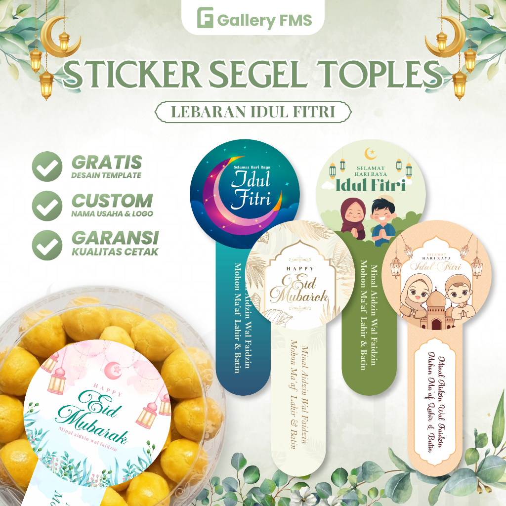

Stiker Segel Toples Kue Lebaran - Stiker Toples kue kering Lebaran Idul fitri Stiker Hampers Lebaran Custom Sticker Toples kue lebaran Label toples kue kering