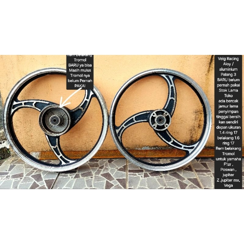 Velg Racing Aloy /aluminiumPalang 3BARU belum pernah pakai Stok Lama Tokoada bercak jamur lama penyi