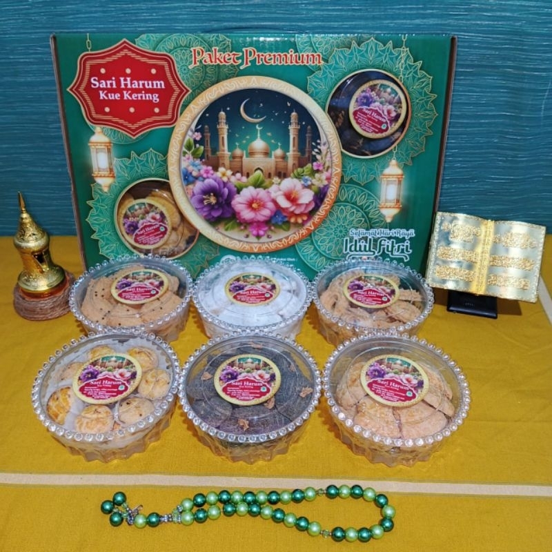 

paket kue kering sari harum premium isi 6 toples parsel lebaran