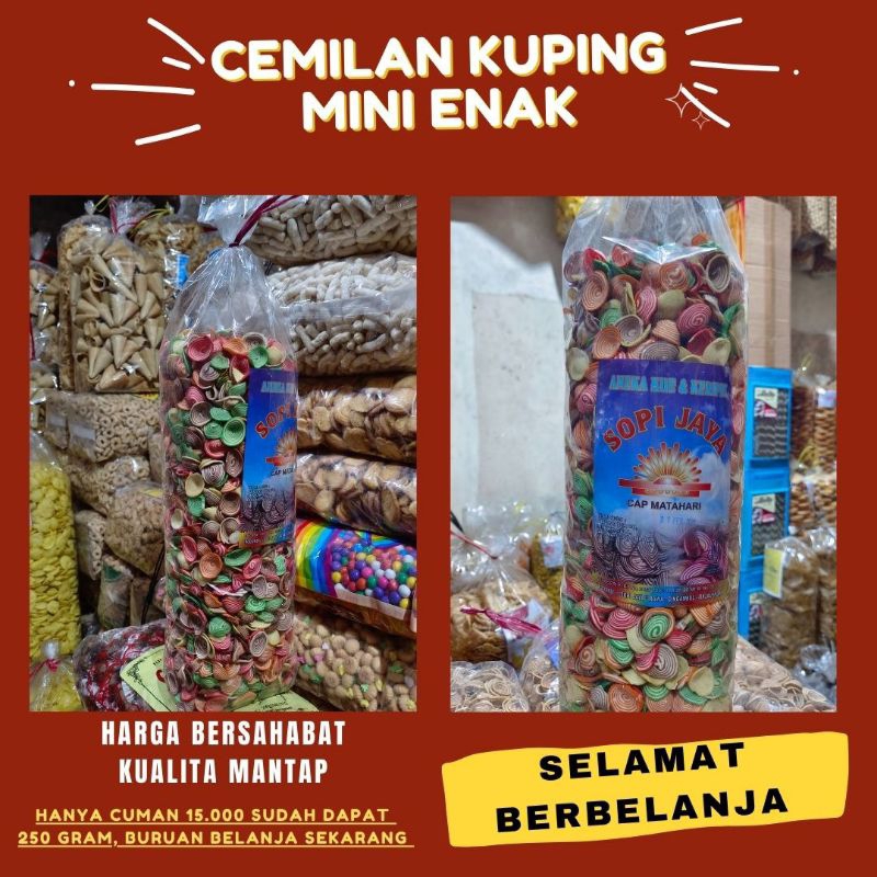 

Kuping Mini 250 Gram Enak manis, Snack Food (Cemilan Enak) Untuk Kamu Yg suka Rebahan