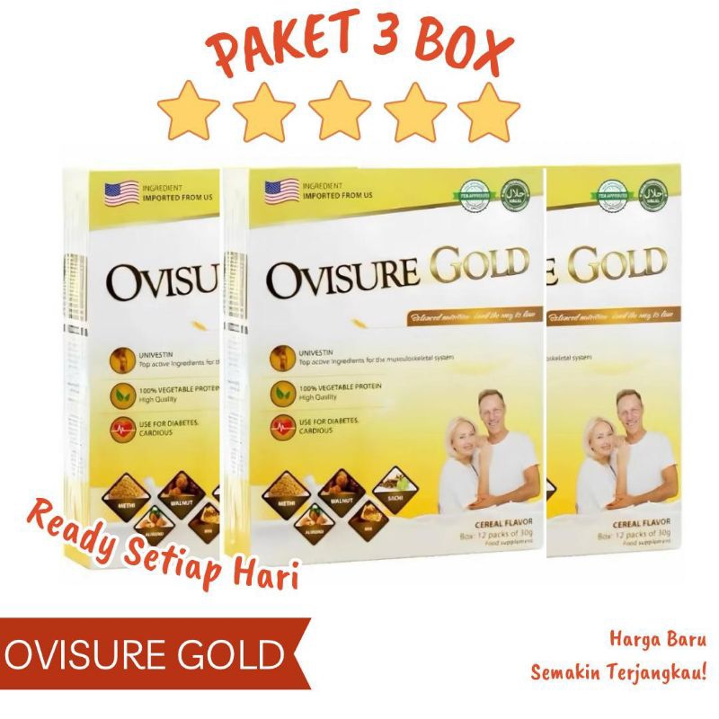 

PAKET 3 BOX OVISURE GOLD MILK SUSU VITAMIN TULANG DAN SENDI OSTEOPOROSIS 12 SACHET