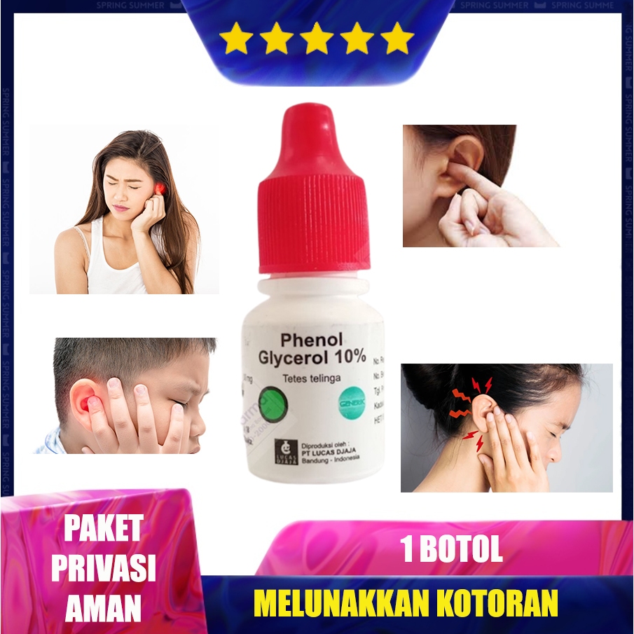 Obat Tetes Telinga Phemol Glycerol | Antiseptik Pelunak Kotoran Kuping Mampet Tersumbat dan Sakit Ph