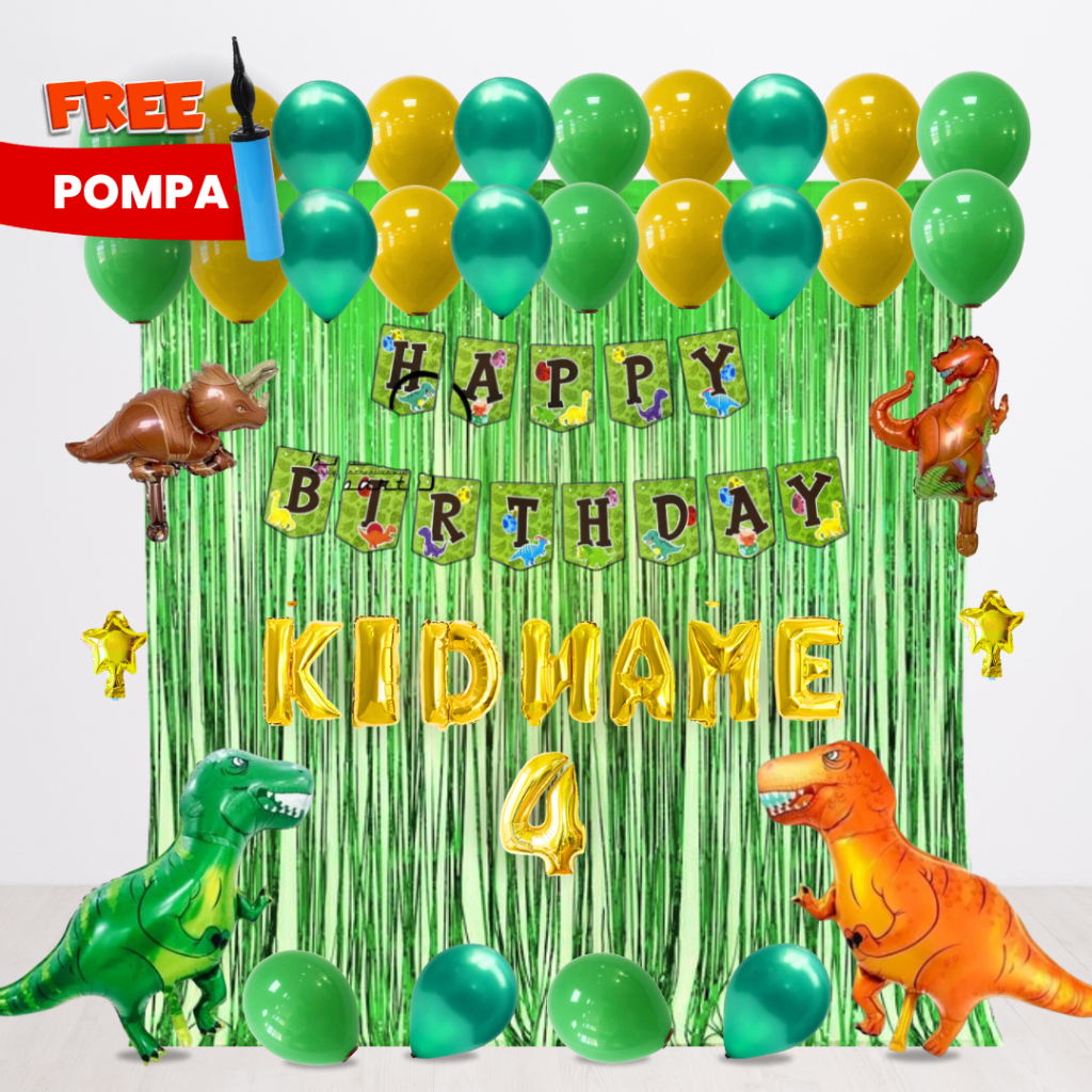 DINOSAURUS SET DEKOR ULANG TAHUN ANAK/ DEKORASI ULTAH ANAK