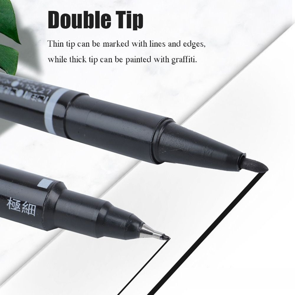 

Peralatan sekola Pena Spidol Permanen Dual Head Marker Waterproof 0.5 1mm 10PCS - MO-120-MC