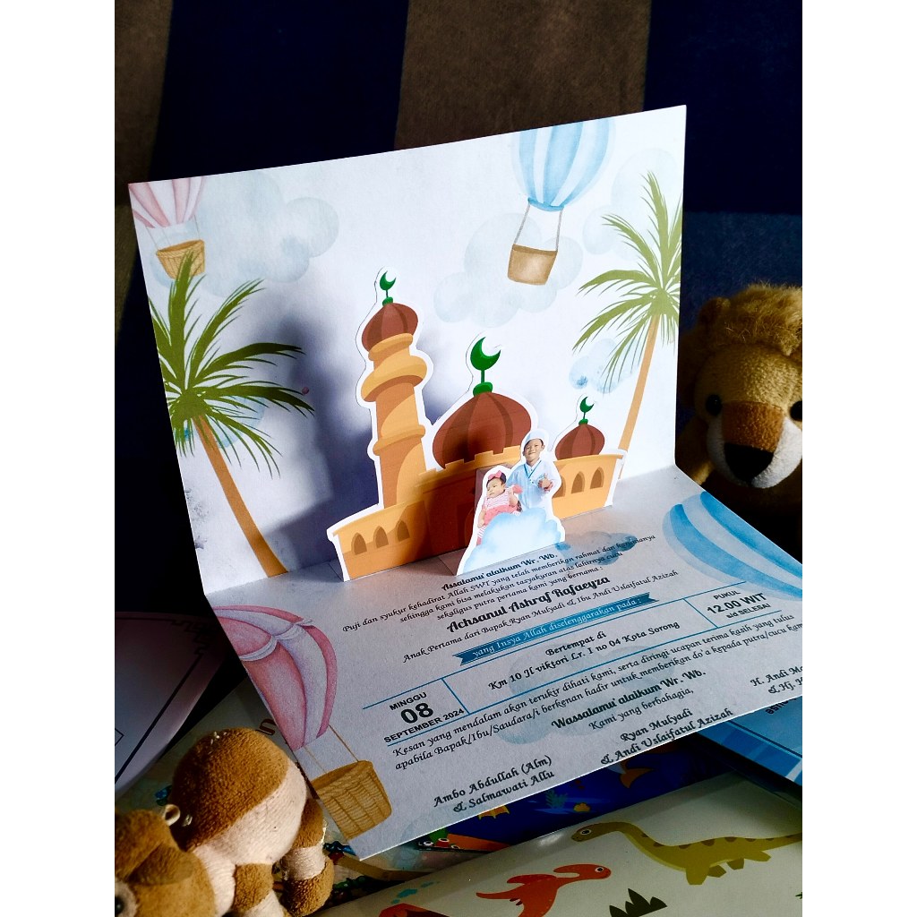 Undangan Khitanan Walimatul Khitan Sunatan 3D Pop Up Unik
