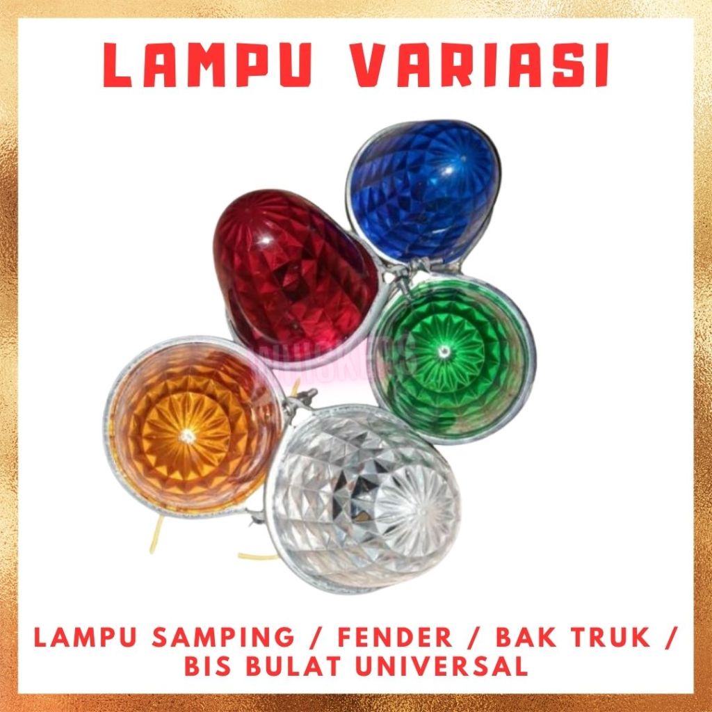 [PCS] Lampu Samping / Fender / Bak Truk Truck / Bis Bus Bulat Universal Variasi KM-3 Jambu Susu / KM