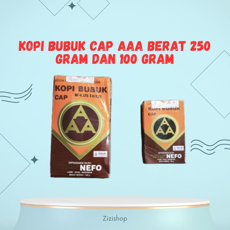 

Kopi khas Jambi Kopi bubuk Cap AAA ukuran 250 gram dan 100 gram