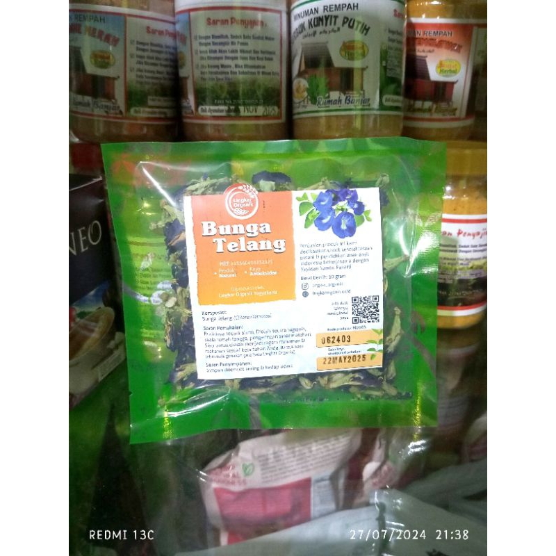 

10gr Bunga telang kering Lingkar Organik - minuman herbal pengganti teh