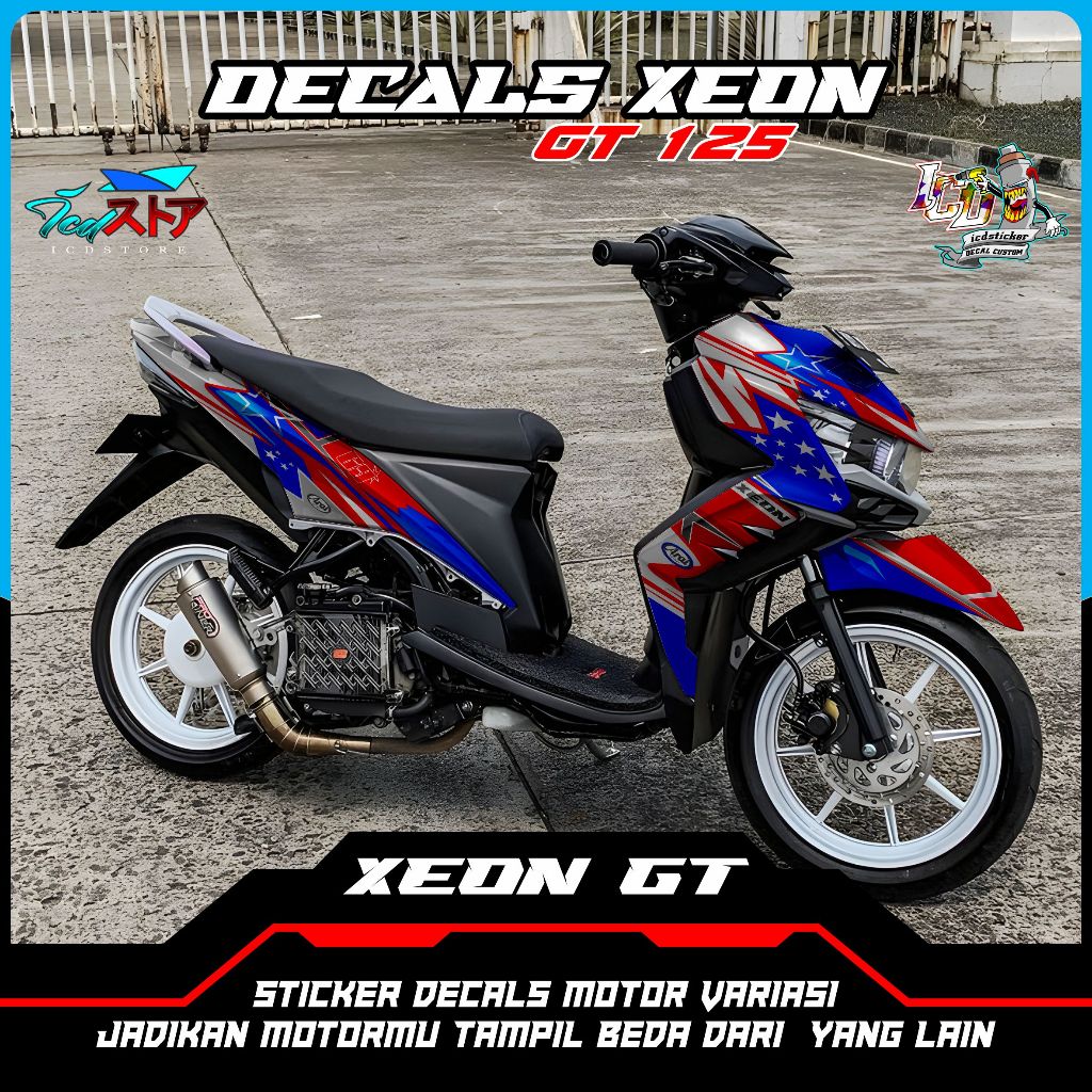 Decal Xeon GT 125 Fullbody // Stiker Variasi Xeon GT 125 Motif Arai / Xeon Gt / Rc - Icdstore