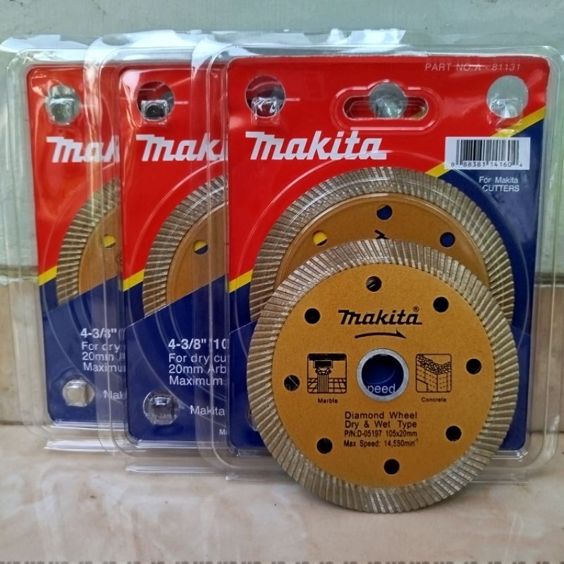 Makita 4-3/8" 105mm Diamond Blade, Mata Potong Keramik, Batu, Granit, Diamond Disc, Pisau Potong Ker
