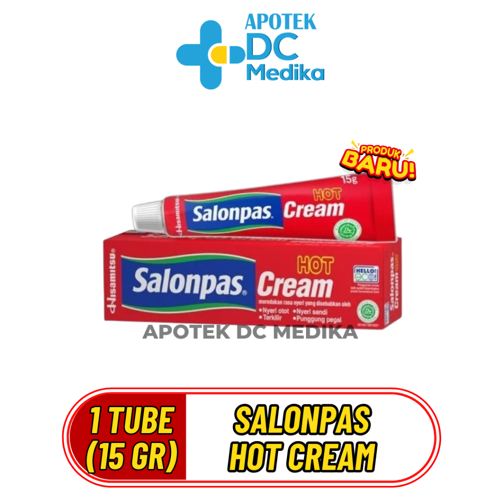 Salonpas Hot Krim/ Salonpas Cream/ Salonpas Hot/ Pereda Nyeri/ 15 Gram/ Cream Hot