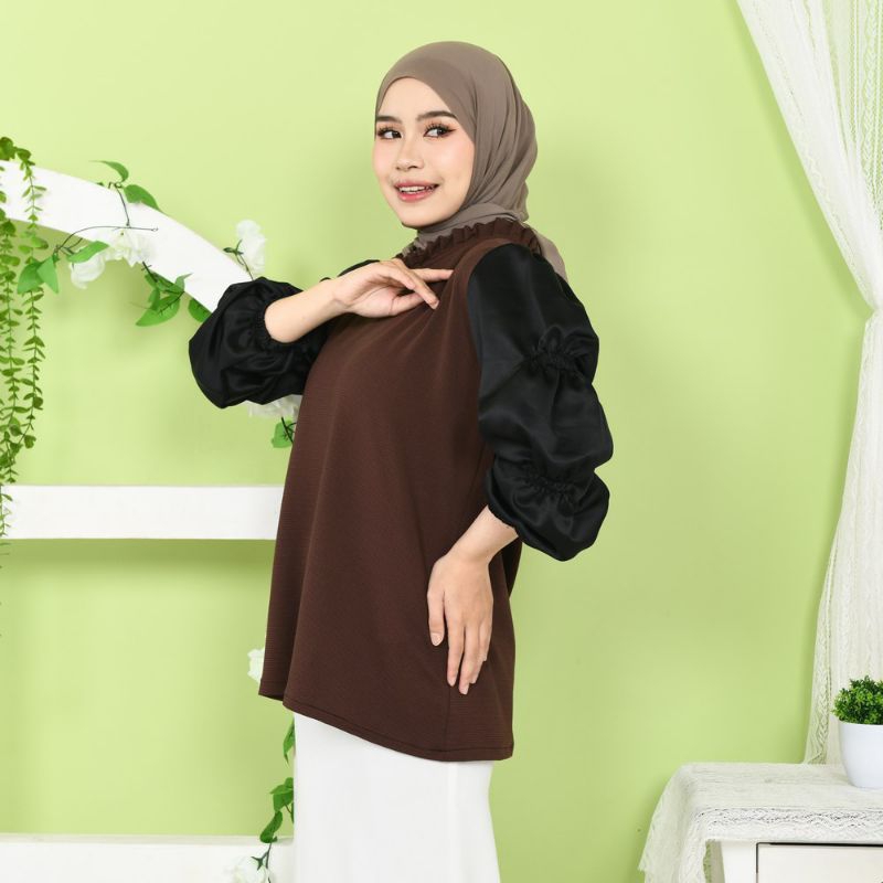 Sybille Puff Sleeve Tops Blouse Lengan Balon Atasan Wanita Korean Style