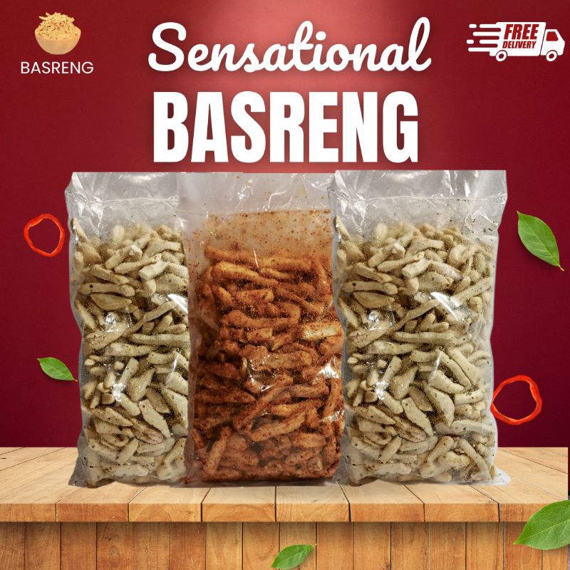 

1,5Kg Stik Basreng Mix Original & 500gr Pedas Daun Jeruk Sensational Baso Goreng Renyak Kriuk Cemilan Snack