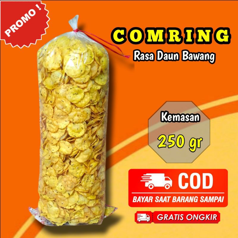 

Comring Bawang Kemasan 250gr / Comro kering gurih renyah rasa daun bawang