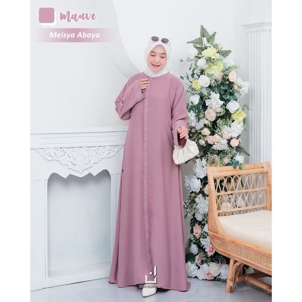ABAYA MEISYA DRESS SWAROVSKI QATAR EXSLUSIVE ANNASIHAH/COD/GAMIS ABAYA  POLOS ARAB WANITA MUSLIMAH T