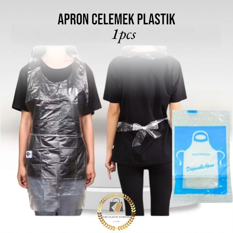 Apron Celemek Plastik Bening Apron Disposable PE Alat Perlindungan Diri Baju
