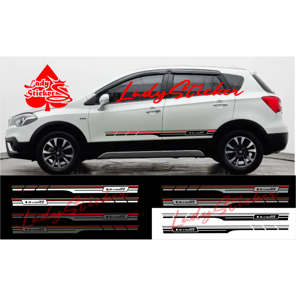 Sticker stiker mobil s-cross sx4 cutting sticker mobil suzuki s cross sx4