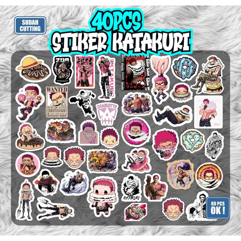 

stiker pack anime karakter katakuri isi 40pcs sudah terpotong tinggal tempel