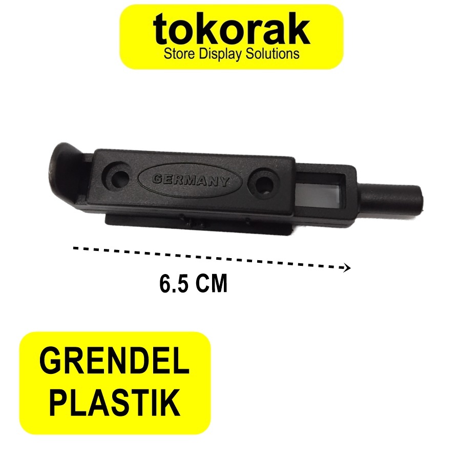 GRENDEL PLASTIK PINTU LEMARI JERMAN HITAM KUNCI PENGAMAN SELOT SLOT GERMANY