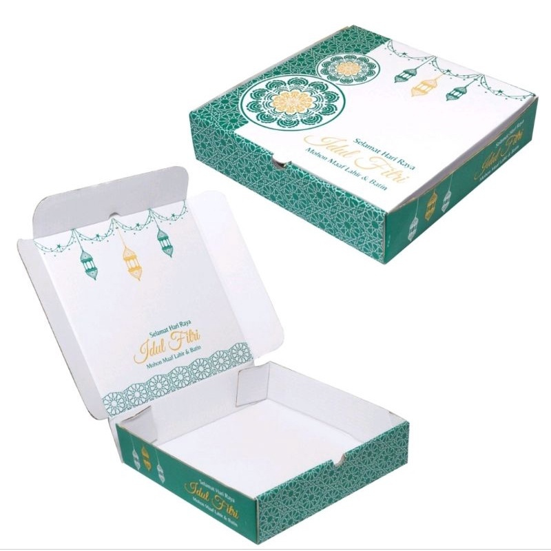 

( 5pcs ) Dus Kue Lebaran 25x25x5cm Kotak Hampers Box Hijab Baju Idul Fitri Eid Mubarak