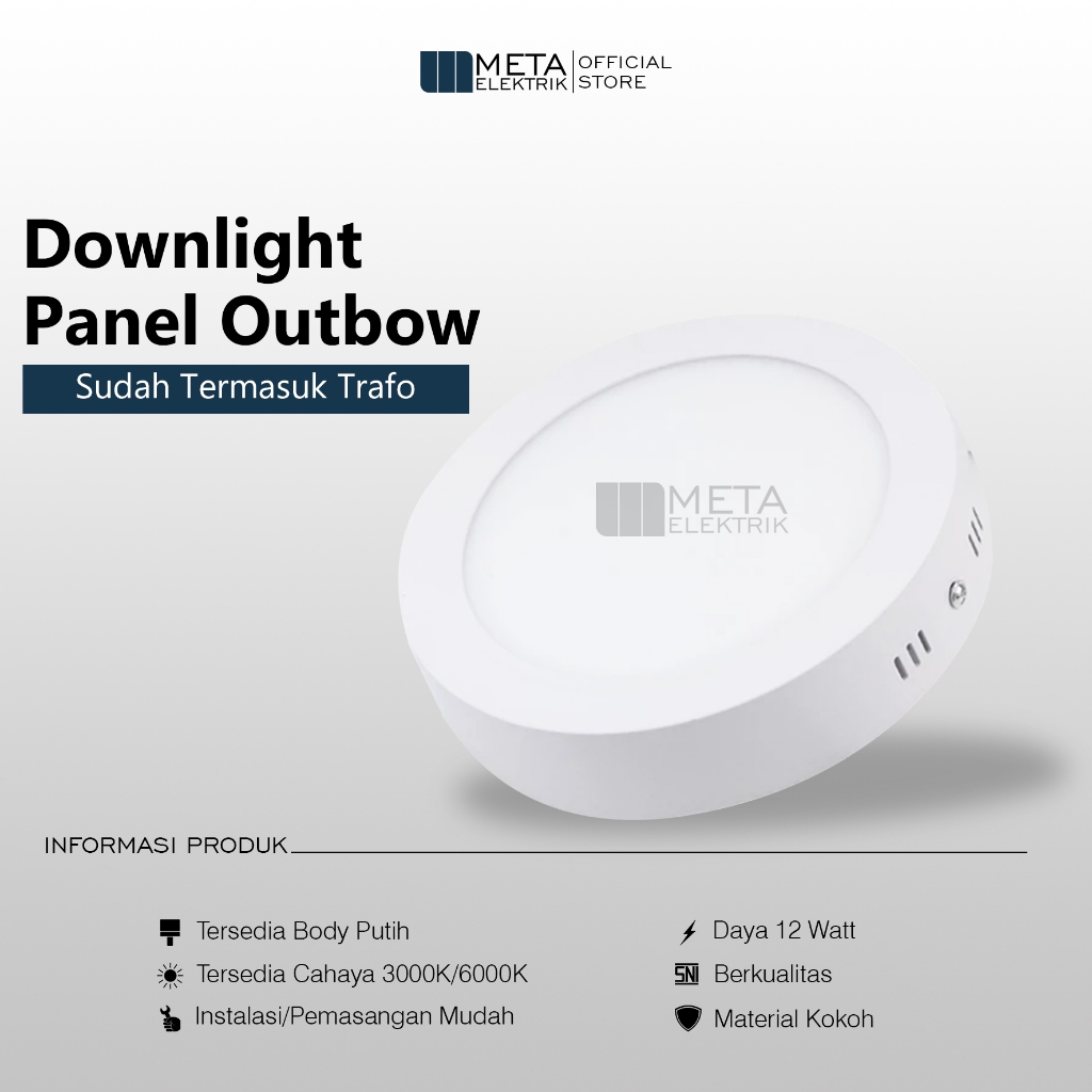 Lampu downlight outbow 12 w lampu plafon panel LED downlight 12 watt