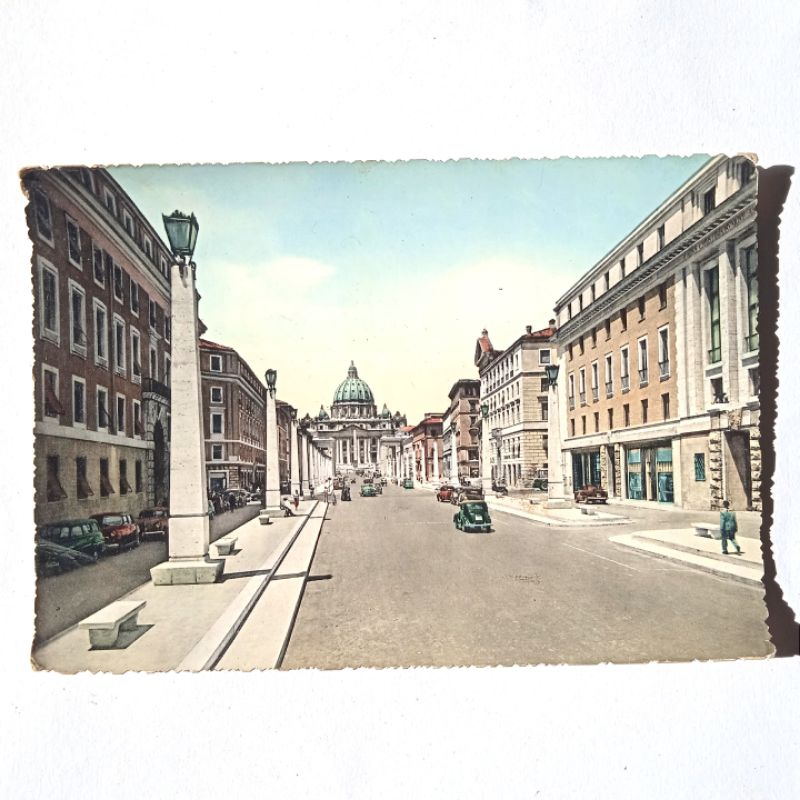 

Antik Kartu Pos Eropa Italia Roma Reconciliation Street and St.Peters