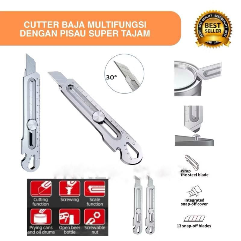 

￼Pisau Baja Cutter Tajam Besar Kater Stainless Anti Karat Bahan Kuat Tebal Bagus Multifungsi