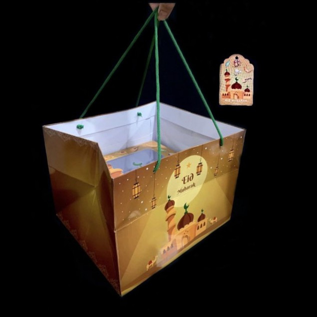 

3 Pcs Paperbag Kemasan Hampers Idul Fitri Goodie Bag Lebaran 27x24x20 cm