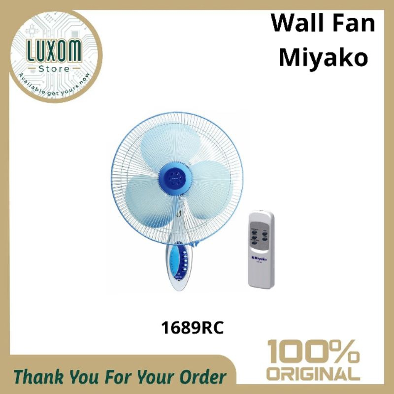 Wall Fan Miyako 1689RC/Kipas angin dinding/wall fan Miyako/Remot/Miyako