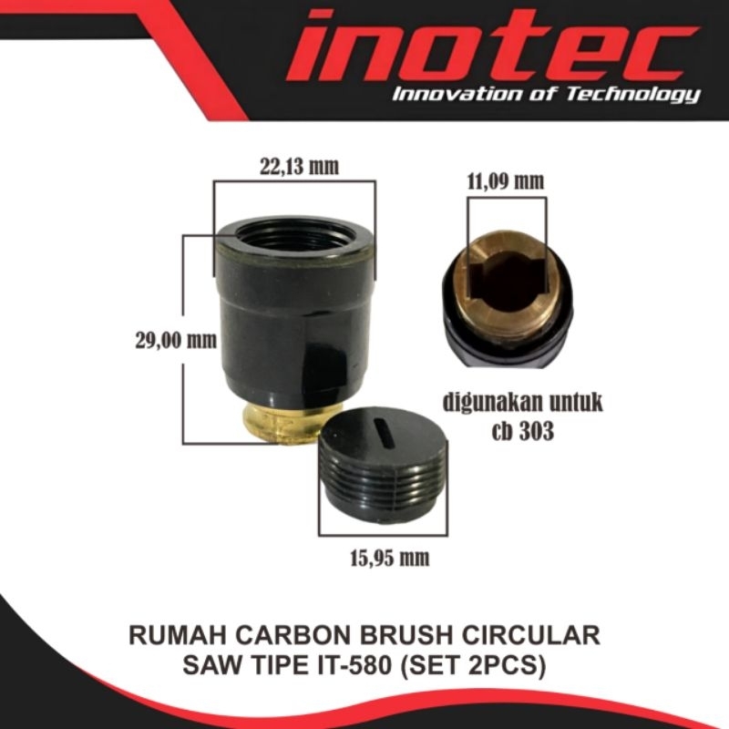 DUDUKAN ARANG/RUMAH CARBON BRUSH/HOUSING CB MESIN SIRKEL MAKITA M5801 M5800 INOTEC IT-580 IT-582