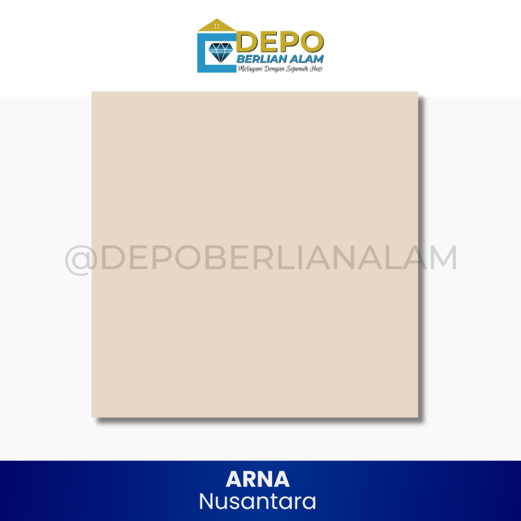 Granit 60x60 Cream Polos Glazed Arna Nusantara Cream