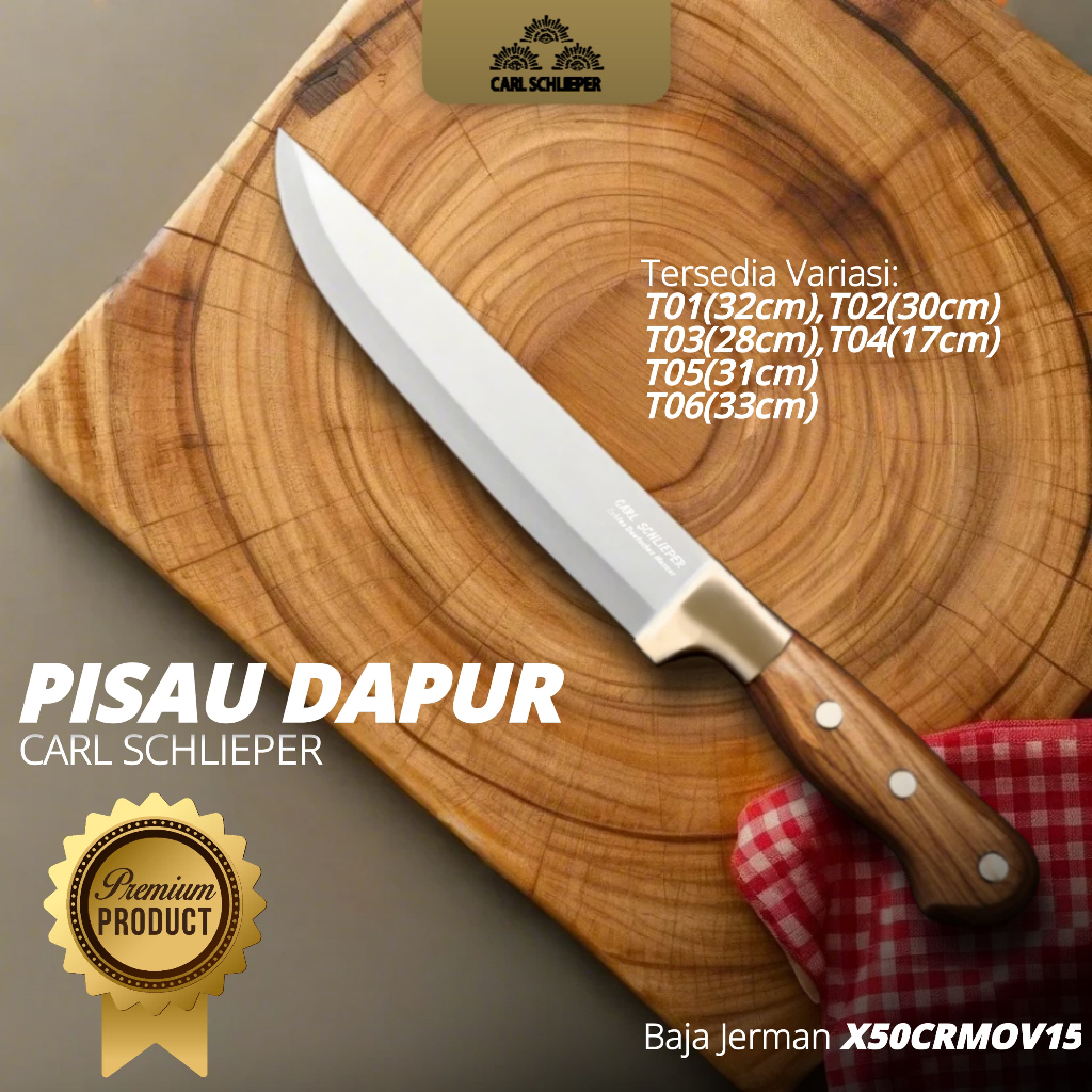 CARL SCHLIEPER Pisau Sembelih Daging  Set Pisau Super Tajam Pisau Stainles Mata
