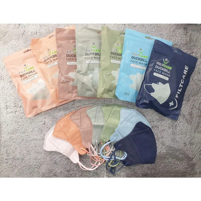 MASKER DUCKBILL FILTCARE WARNA 1PACK ISI 10PCS ADA IZIN KEMENKES