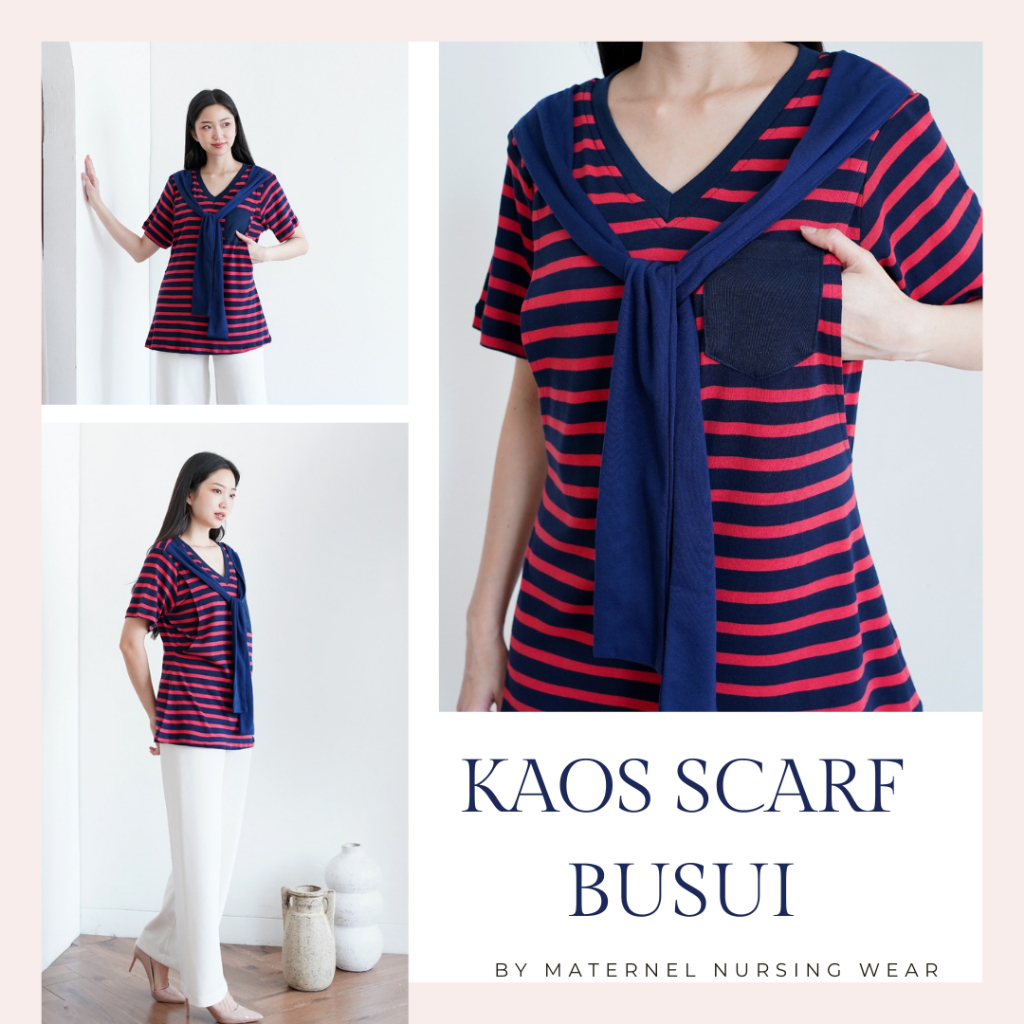 MATERNEL Scarf kaos busui jumbo - bukaan busui kanan kiri (korean style)