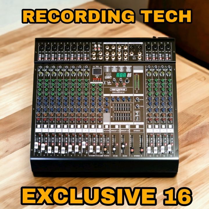 Recording Tech Exclusive 16 Mixer Audio 16 Channel Mixing Console Soundcard USB Audio Interface Blue