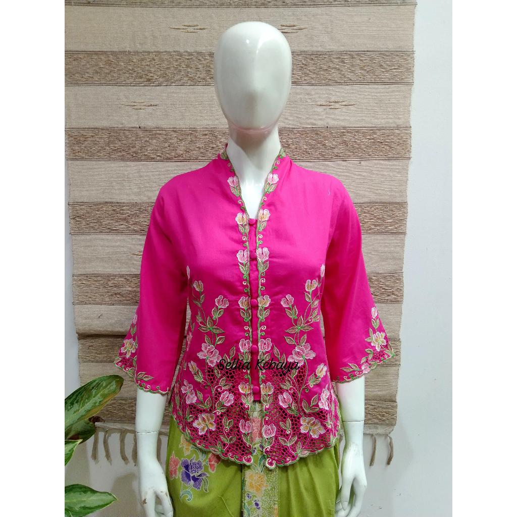 Kebaya Nyonya / Kebaya Encim Modern Bordir Halus - Tangan 3/4