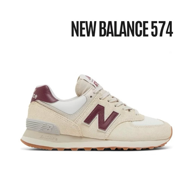Sepatu New Balance 574 Moonbeam Burgundy Original BNIB