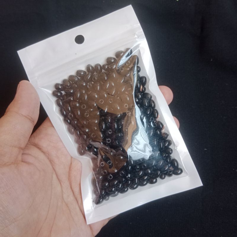 10 gram Mutiara Oval 4x6 mm / Mote Pearl / Mutiara Sintetis Metalik / Payet Kristal Jahit