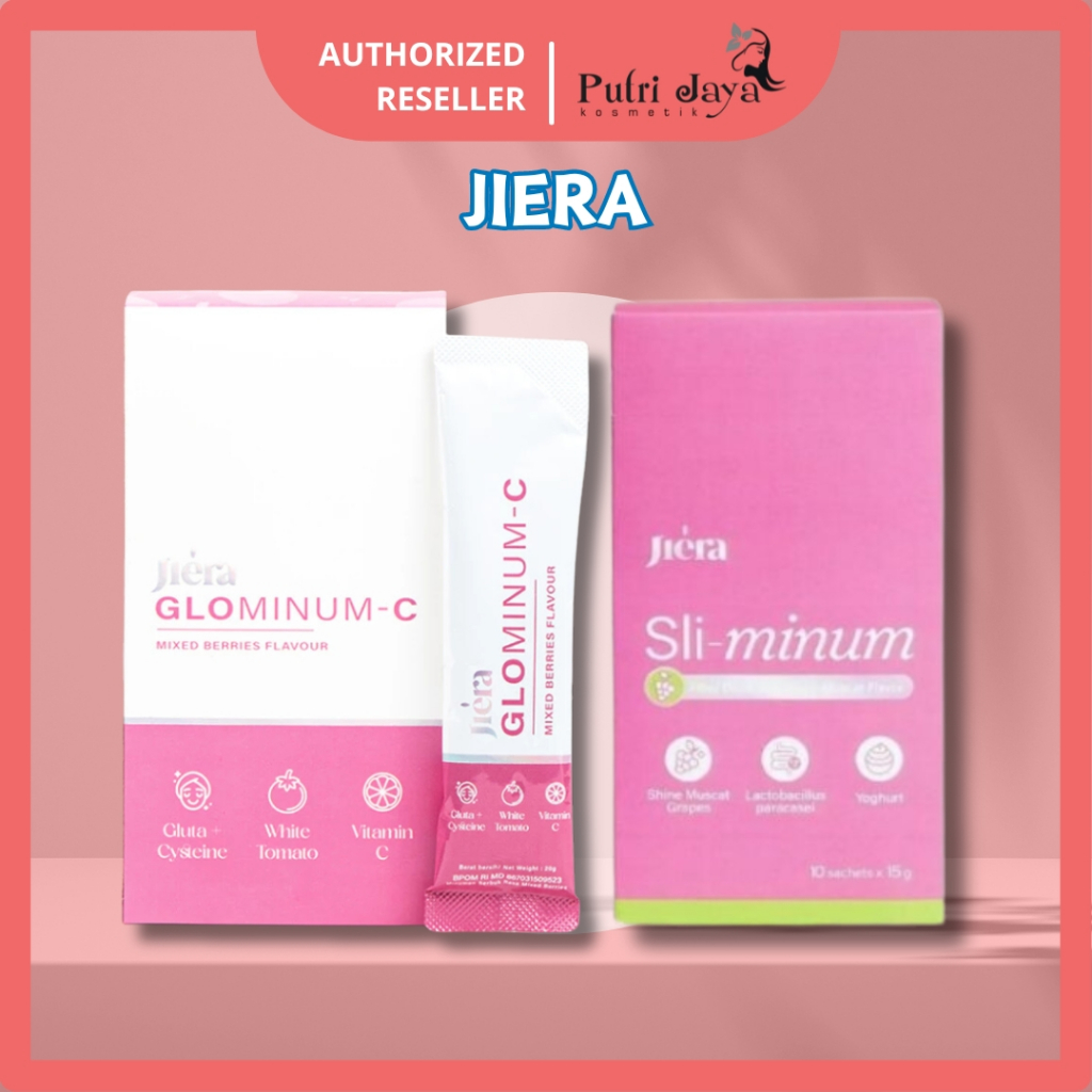 

JIERA Sli-Minum & Glominum-C Drink | Minuman Tinggi Serat | With L-Glutathione & White Tomato