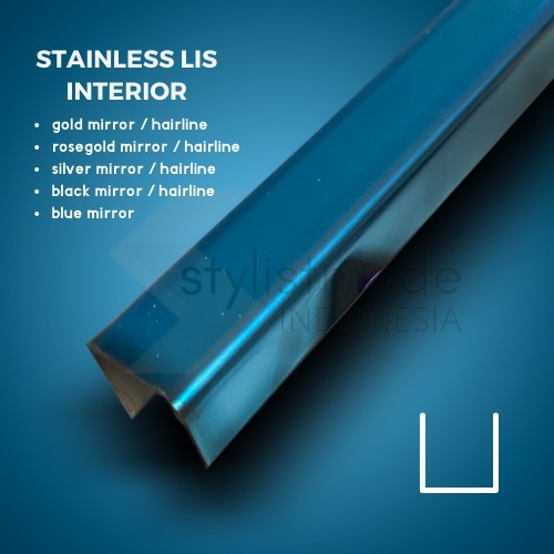 Stainless Lis Interior | Lis U BLUE MIRROR 10 x 10 x 10mm