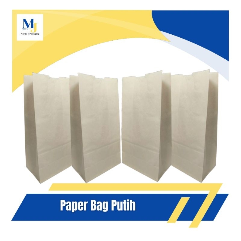 

100 Pcs Paper Bag Putih/kantong roti/kentang goreng