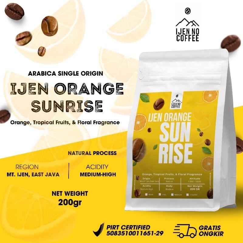 

Kopi Arabika Ijen Orange Sunrise (200gr) | Biji Kopi Premium Single Origin Arabika
