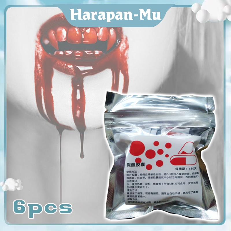 Isi 6 Kapsul Darah Palsu Darah Palsu Buat Prank Darah Palsu Fake Blood Mainan Untuk Halloween