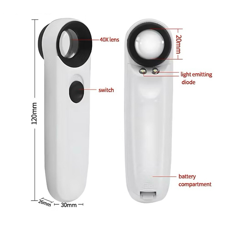 

Kaca Lux portable 40X mini led magnifying glass Pembesar MG6B-1B