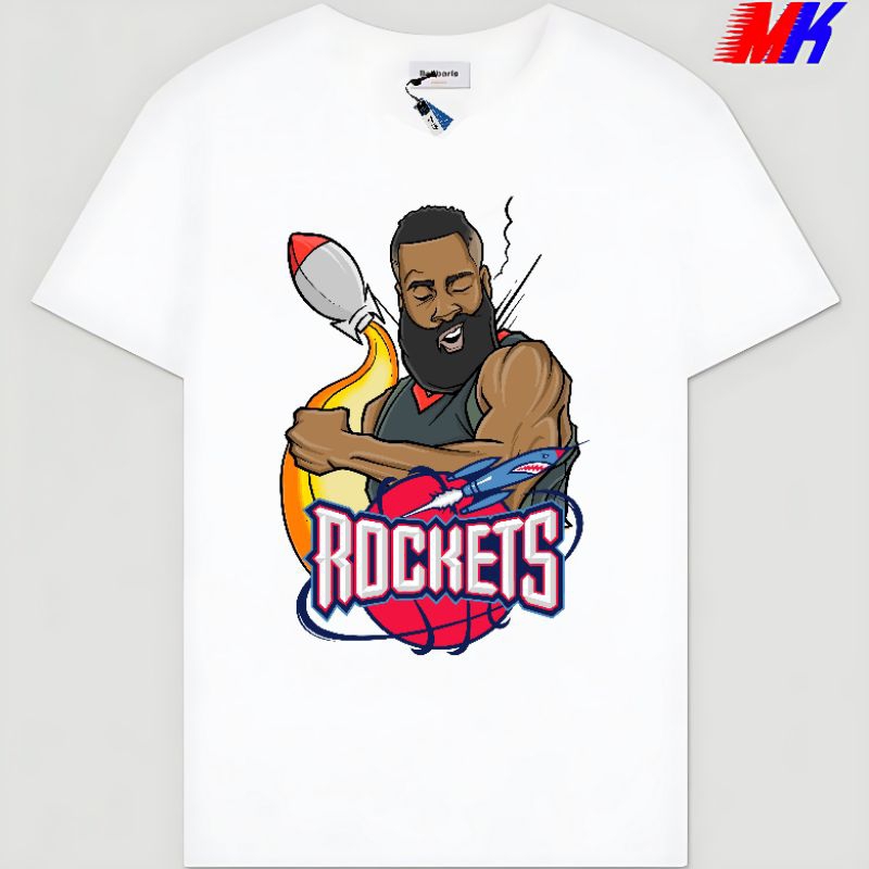 Kaos Baju Tshirt Custom Pria Wanita Anak Dewasa Custom Nba NBA Basket Houston Rocket Rockets James H
