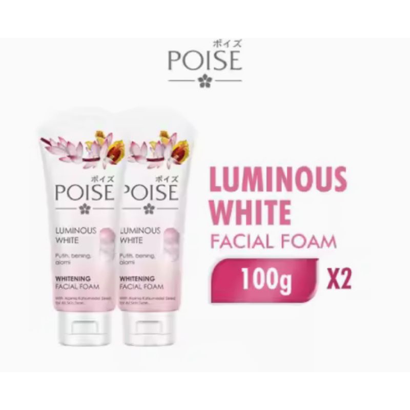 (Paket isi 2) Poise Pencuci Muka Facial Foam Luminous White Tube 100gr x 2pcs / Bisa COD